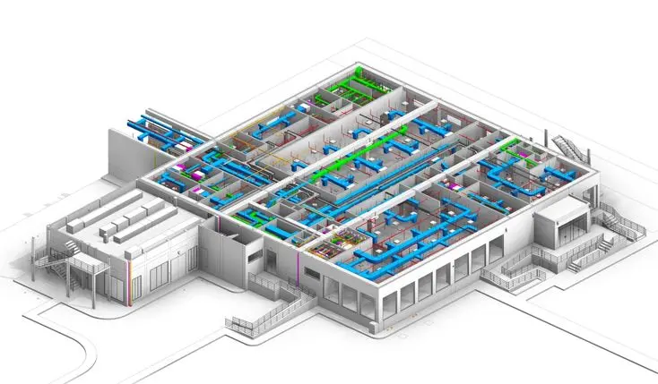 نمونه طراحی لوله‌کشی با نرم‌افزار AutoCAD MEP