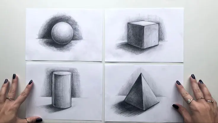 نمونه اسکیس معماری با سایهزنی حرفهای برای نشان دادن حجم و عمق