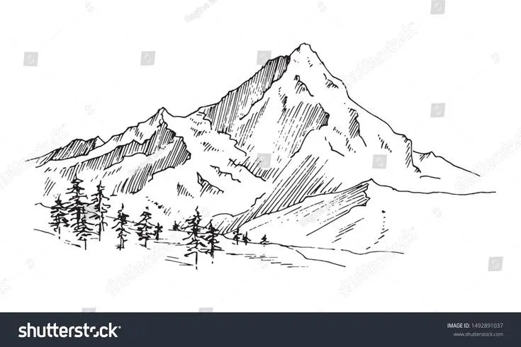 نمونه اسکیس دستی طراحی محوطه‌سازی با خطوط ساده و جزئیات اولیه