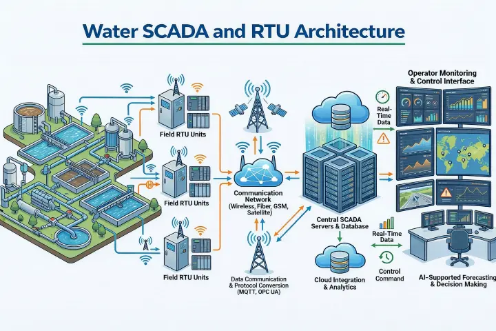 پیکربندی سیستم SCADA و RTU در تأسیسات آب و فاضلاب