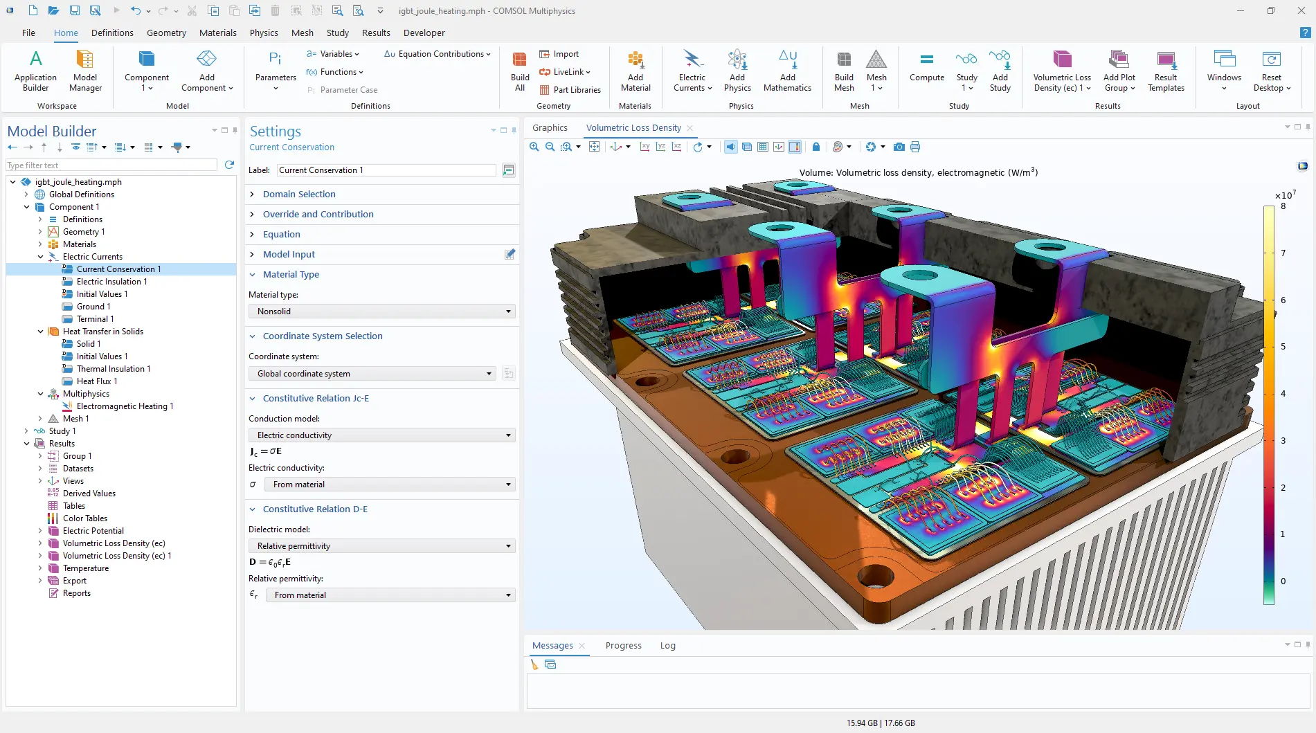 مدلسازی یک ماژول IGBT با استفاده از نرمافزار COMSOL