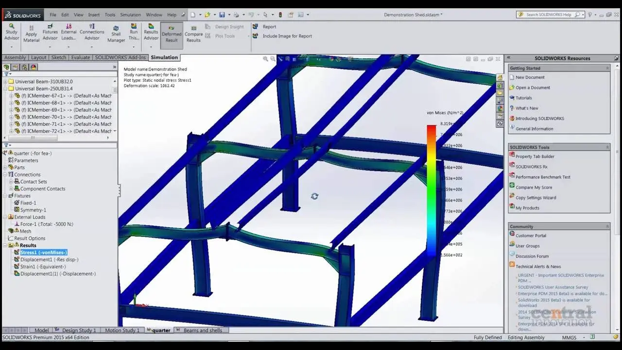 نمونهای از تحلیل شکست در یک سازه تحت بارگذاری با استفاده از ABAQUS