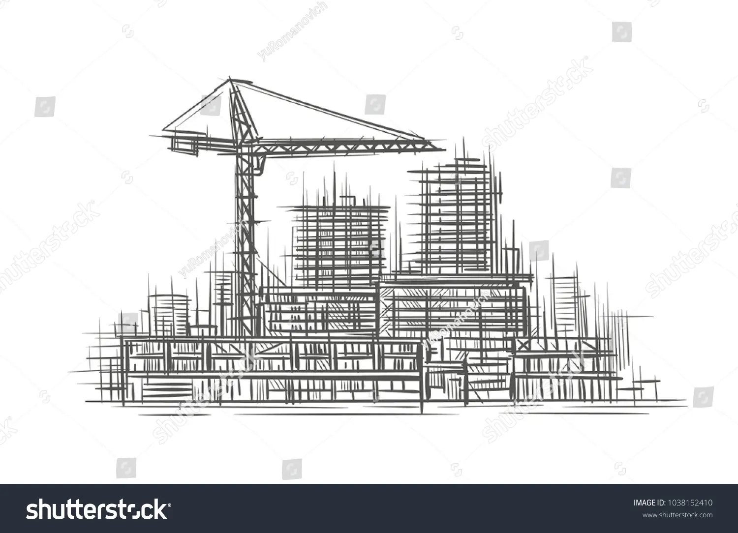 نمونه اسکیس دستی مراحل ساخت ساختمان